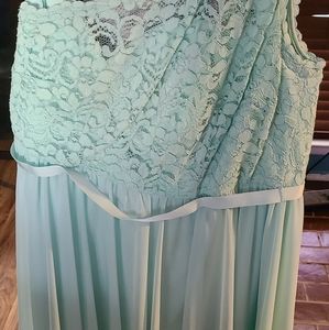 Mint green davids bridal bridesmaid dress
